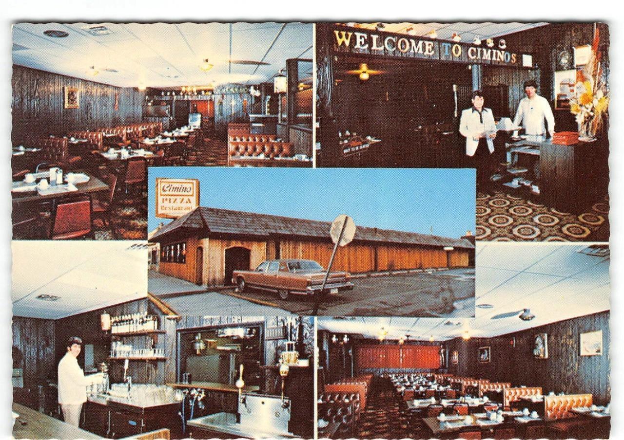 CIMINO PIZZA & RESTAURANT Loves Park, Illinois Roadside c1970s 4x6 Postcard