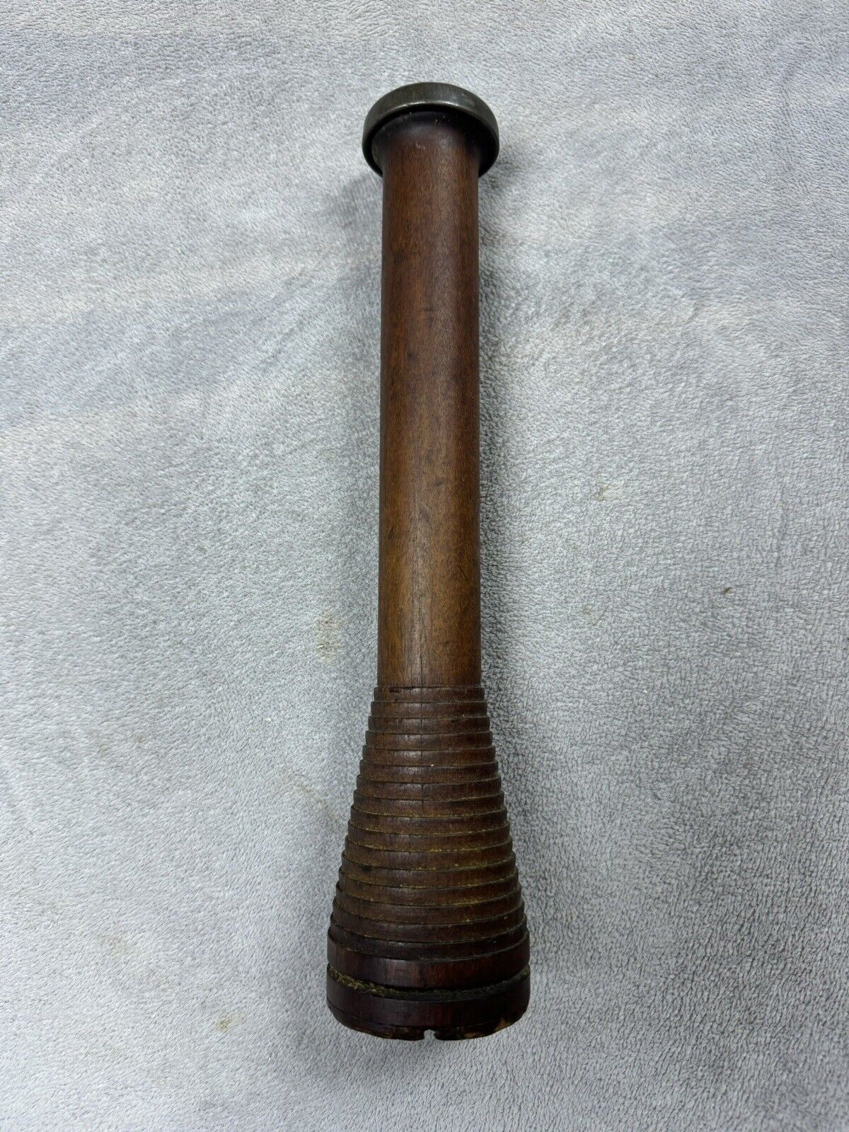 Vintage Antique Turned Wood Spiral Candlestick Holder 12