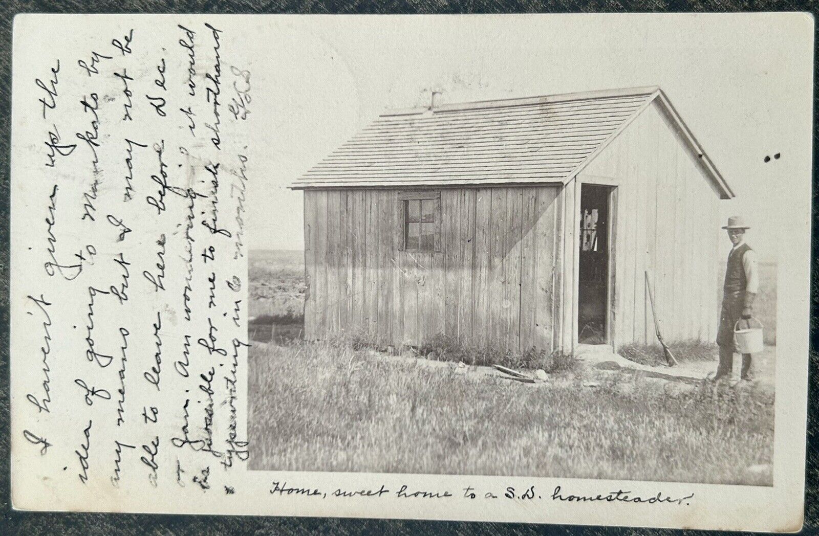 Harrold South Dakota Homesteader Real Photo Postcard. RPPC. 1906. Vintage