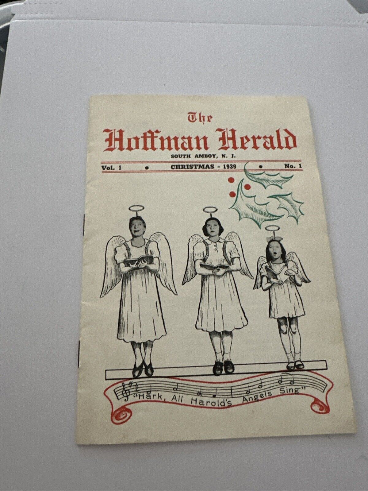 Vtg 1939  Herald G Hoffman Herald Christmas Family Newsletter NJ South Amboy