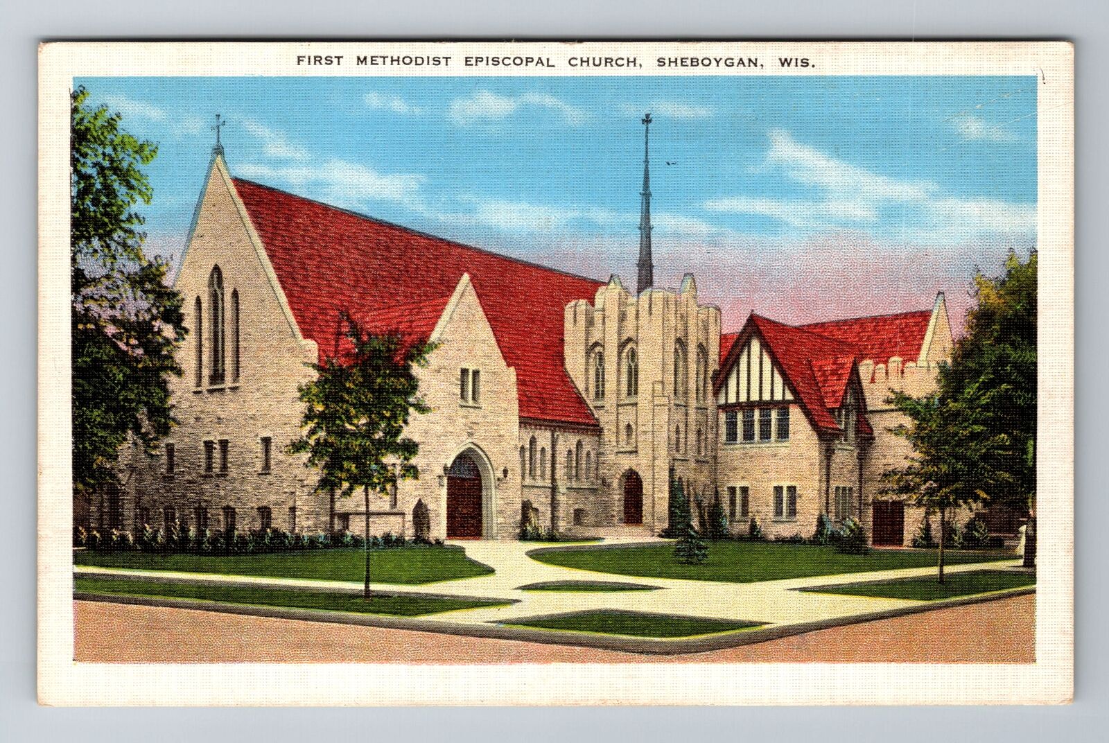 Sheboygan, WI-Wisconsin, First Methodist Episcopal Church, Vintage Postcard
