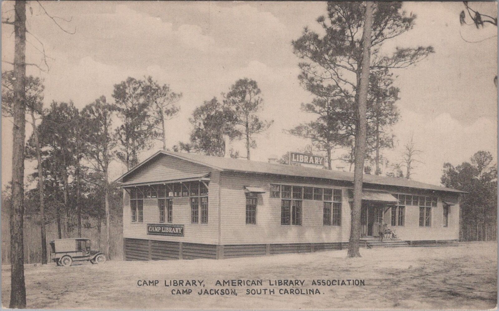 Postcard Camp Library American Library Camp Jackson SC 