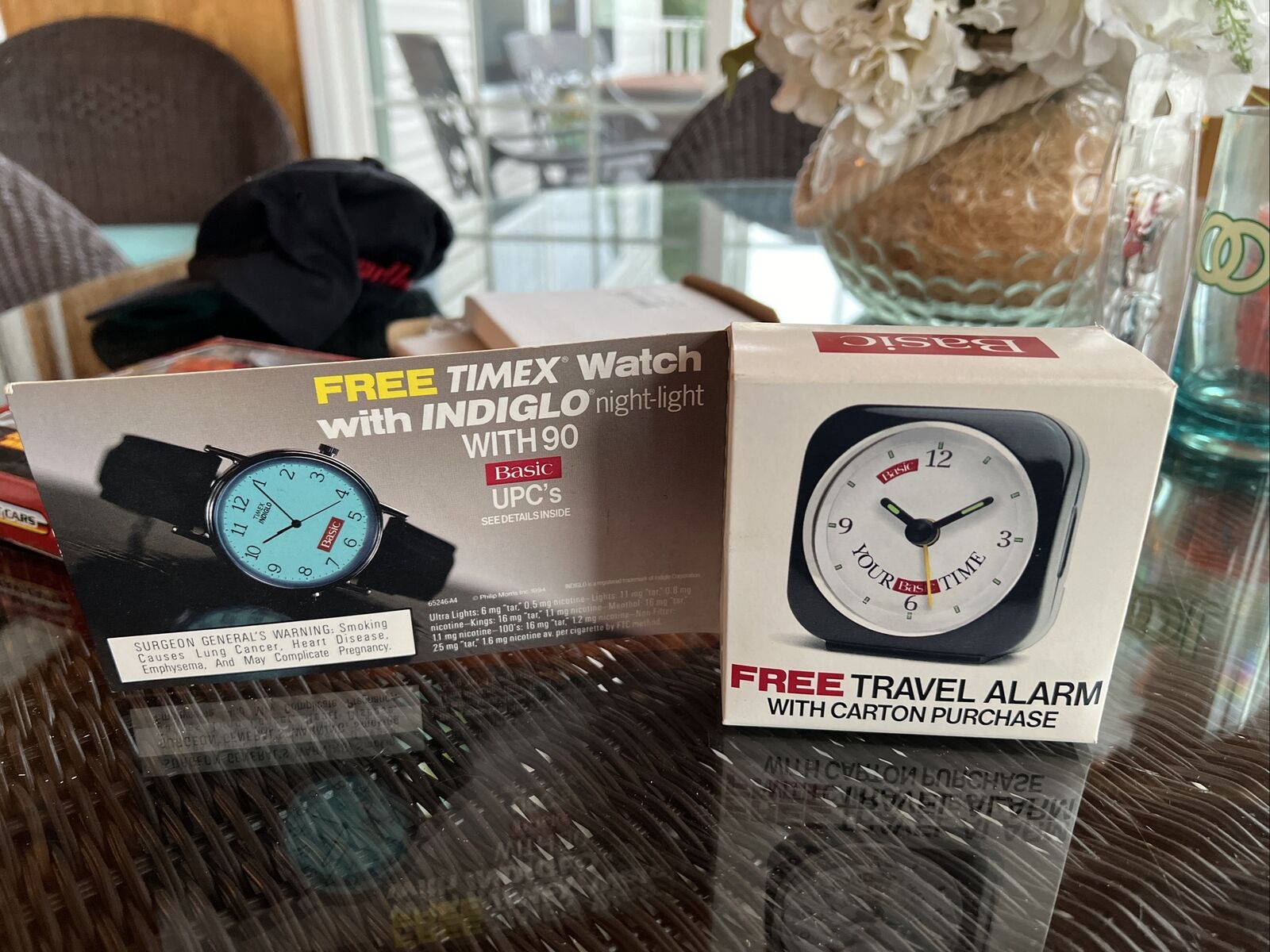 Vintage Philip Morris Sealed Basic Travel Alarm Timex NOS Box