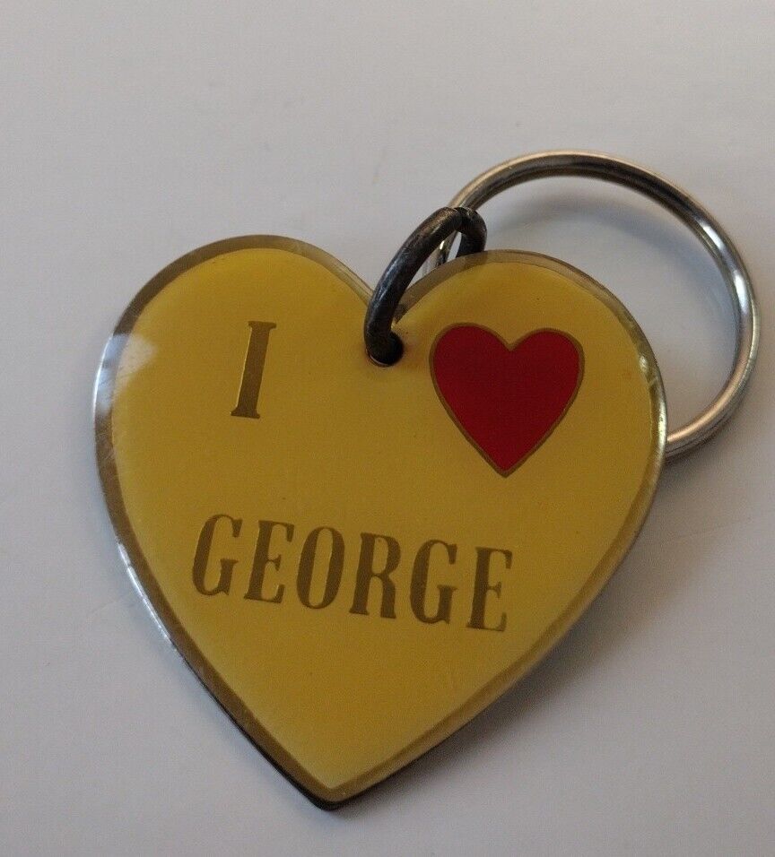 I Love George Heart Shaped Keychain Keyring