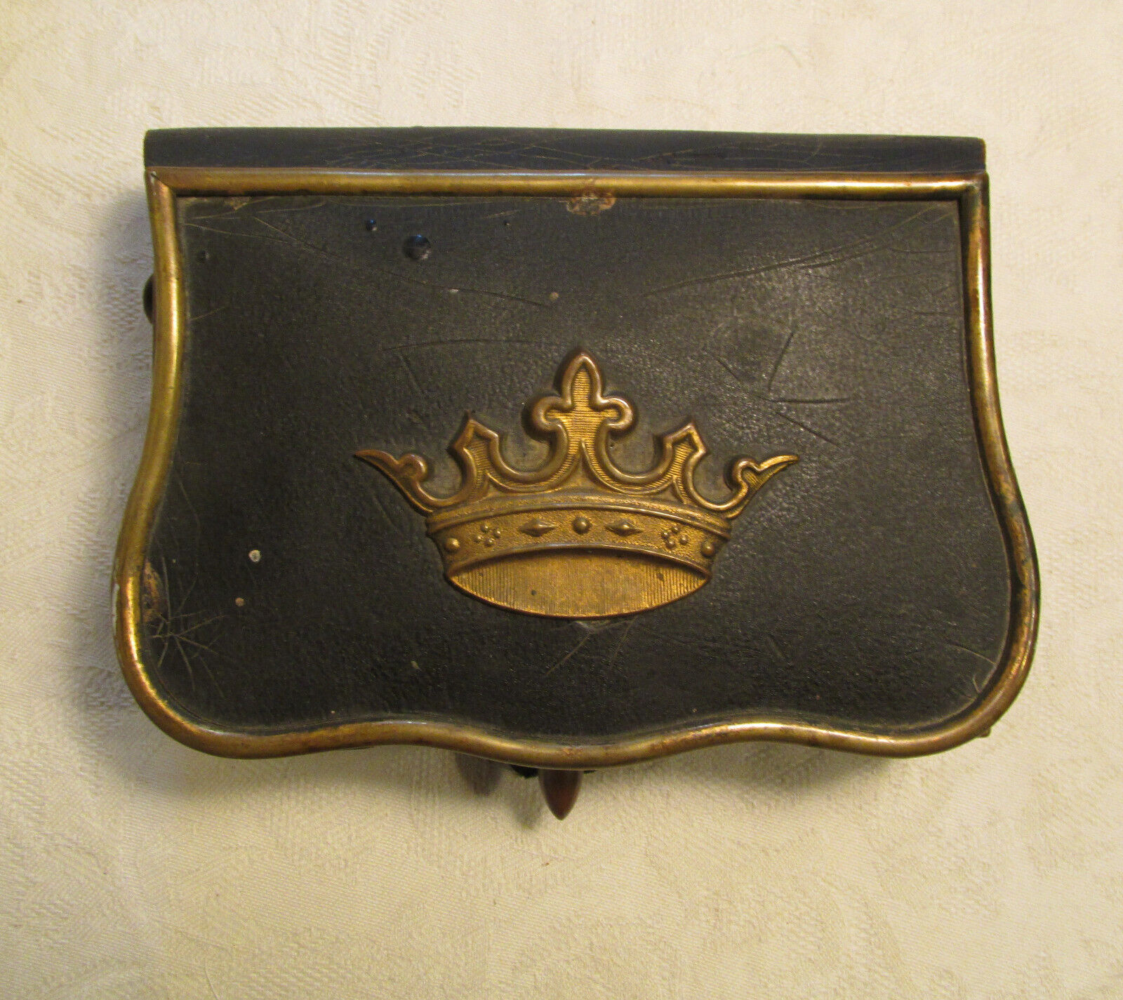 French France Antique pre WW1 19 Century Ammo Pouch Cartridge Box Case Holder