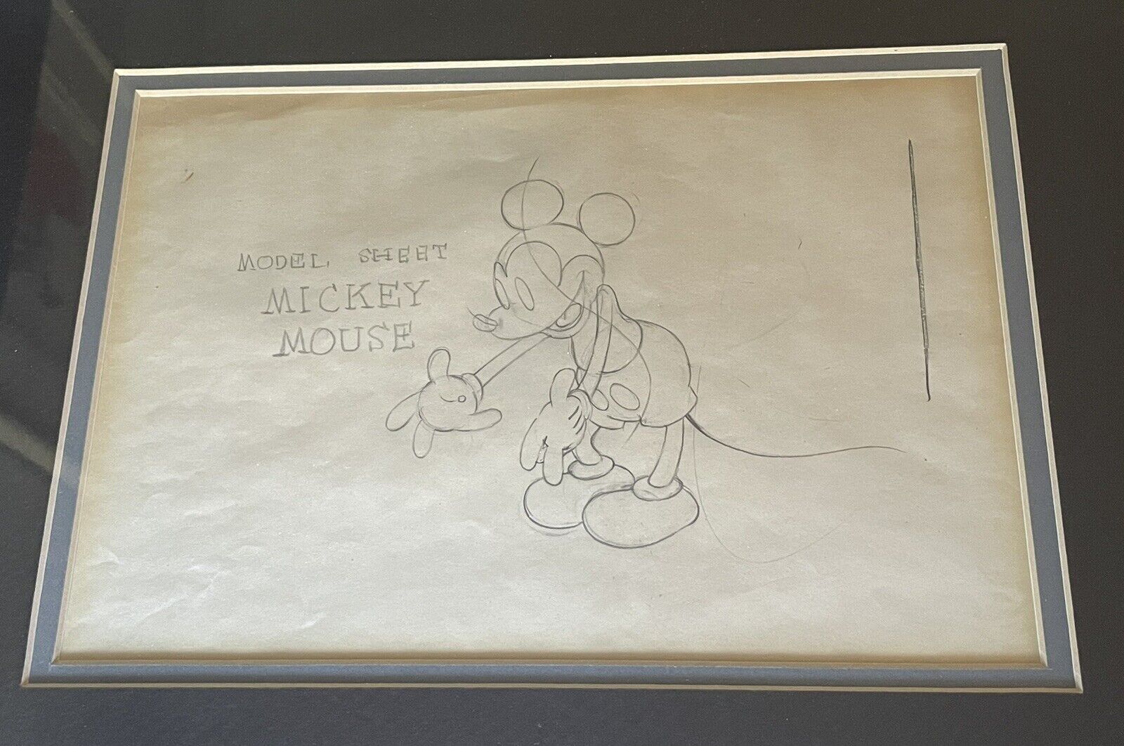 Walt Disney Company Original Drawing Used as a Character Study Model Sheet 1930s