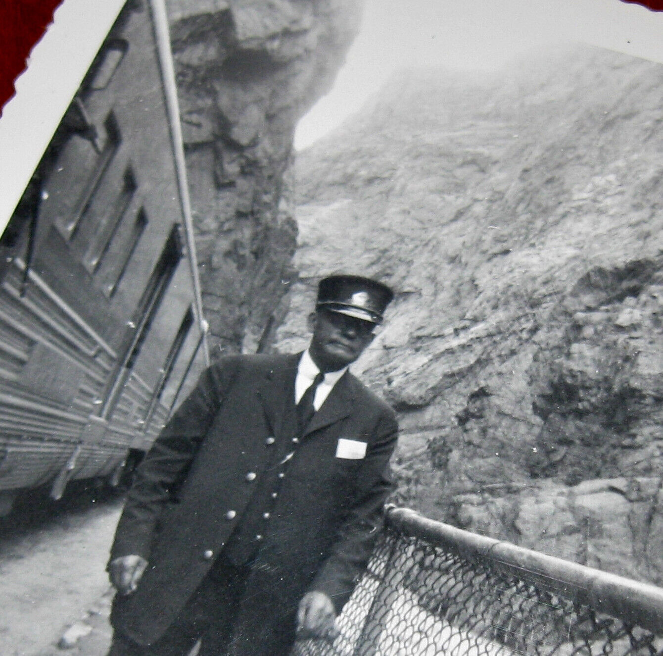 Vintage Royal Gorge Colorado Train Conductor Photo Ted\'s Trip 1950s Small B&W