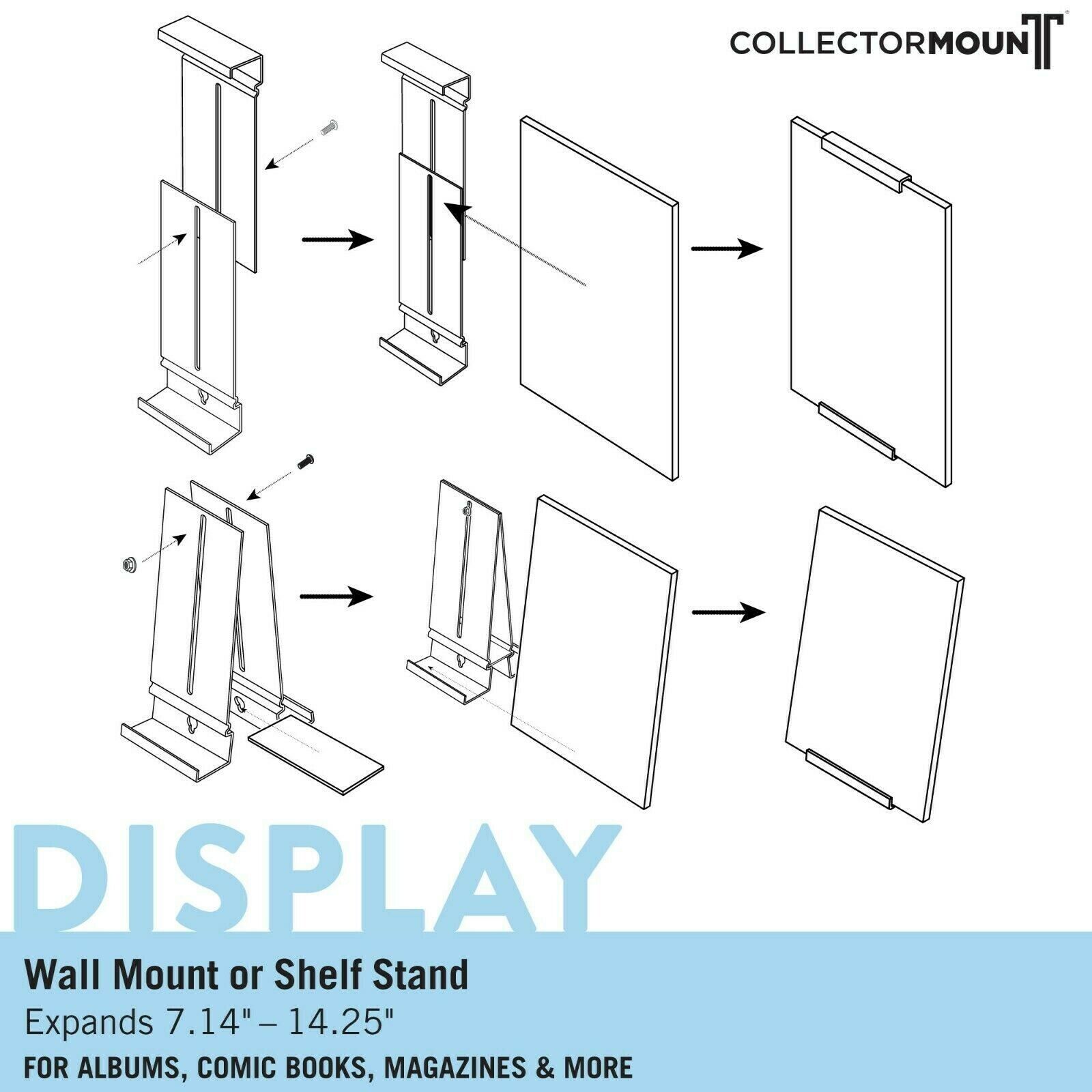 ComicMount™ Invisible Comic Book Display Shelf Stand and Wall Mount