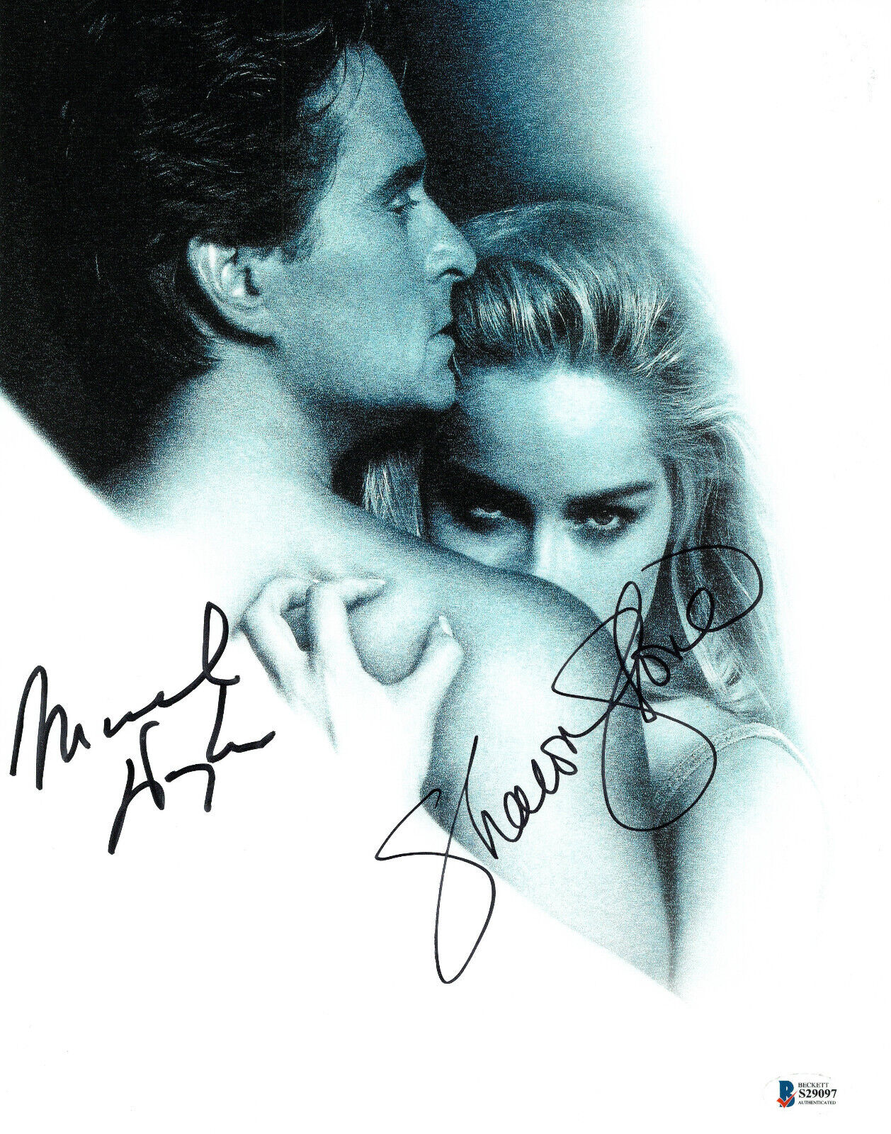 Michael Douglas Sharon Stone Signed Autograph Basic Instinct 11X14 Photo Beckett