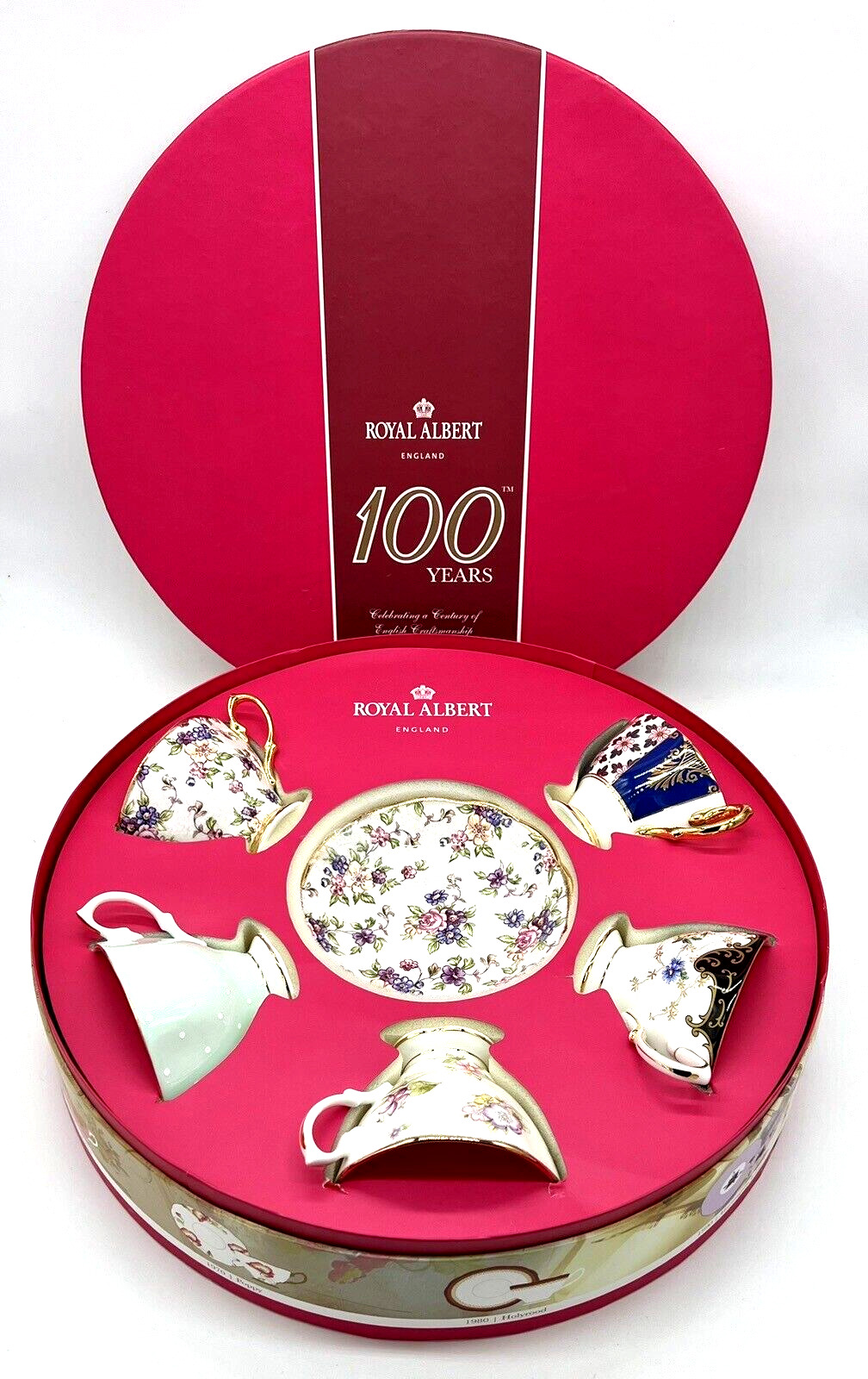 Royal Albert 100 Years Celebration 5P Bone China Cup & Saucer Set New In Box