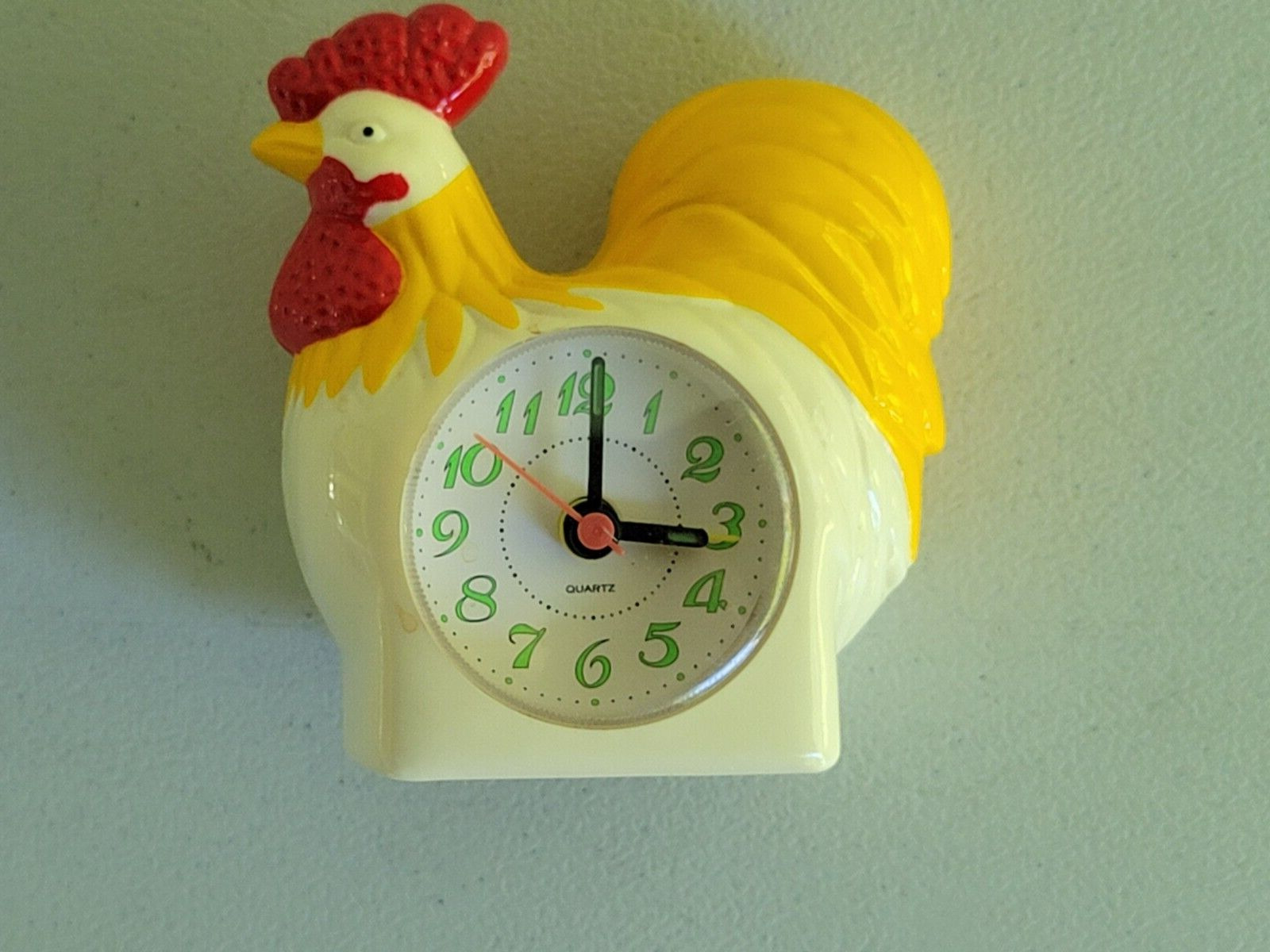 Vintage Rooster Chicken Quartz Alarm Clock Works Alarm Crows
