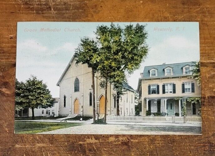 Grace Methodist Church, Westerly R.I. - Postcard C. 1907-1915