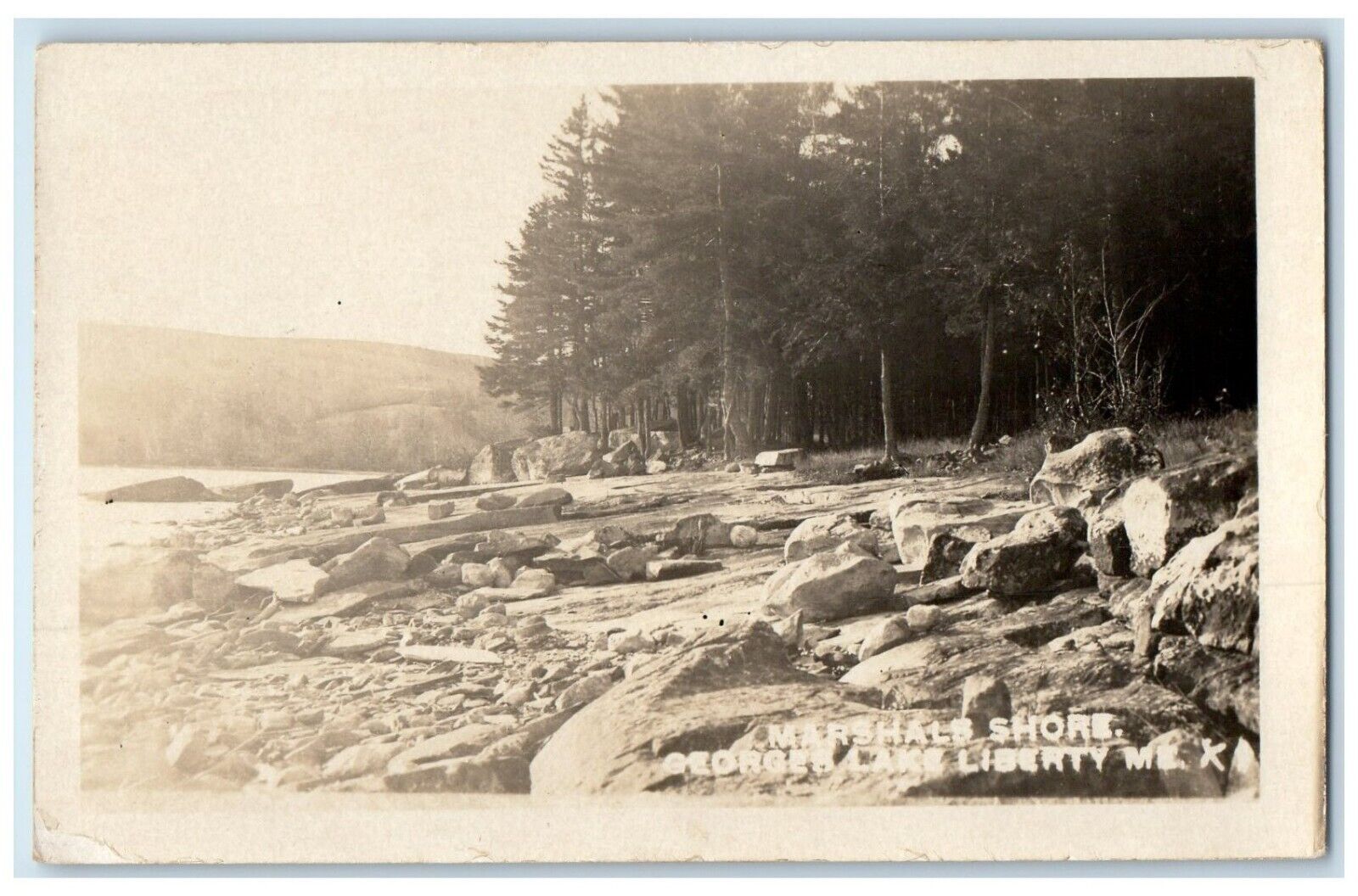 c1910's Marshall Shore George Lake Liberty Maine ME RPPC Photo Antique Postcard