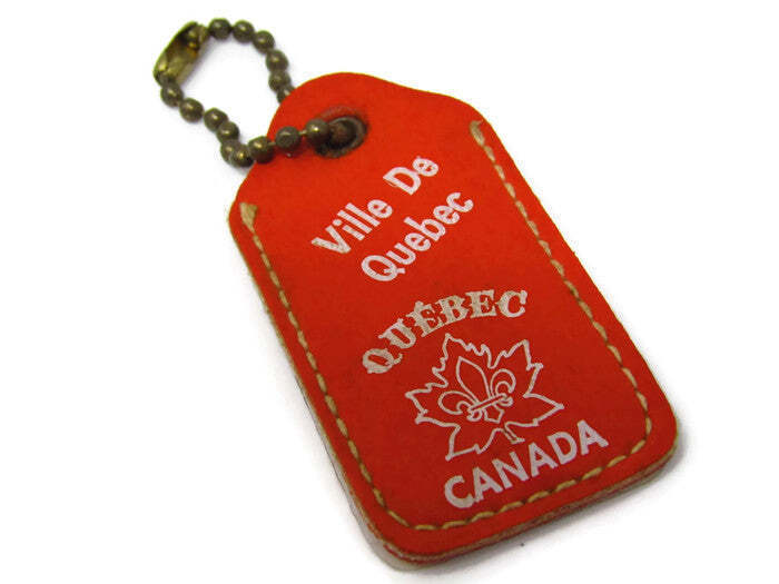 Vintage Keychain: Ville de Quebec Canada Penny (Some Oxidation) Leather