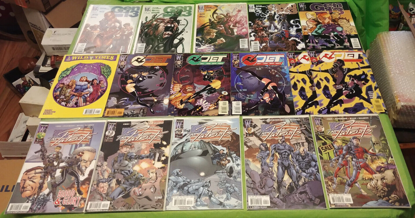 Wildstorm Comic Book Lot (16) Gen 13, Jet, The Patriots