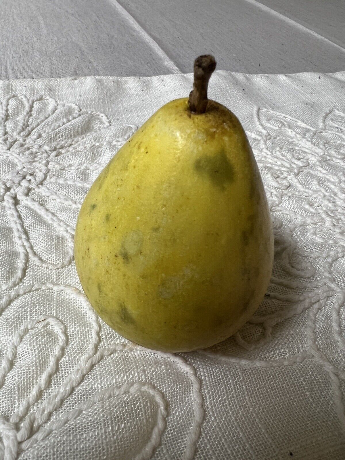 Vintage Italian Alabaster Stone Realistic Fruit Pear