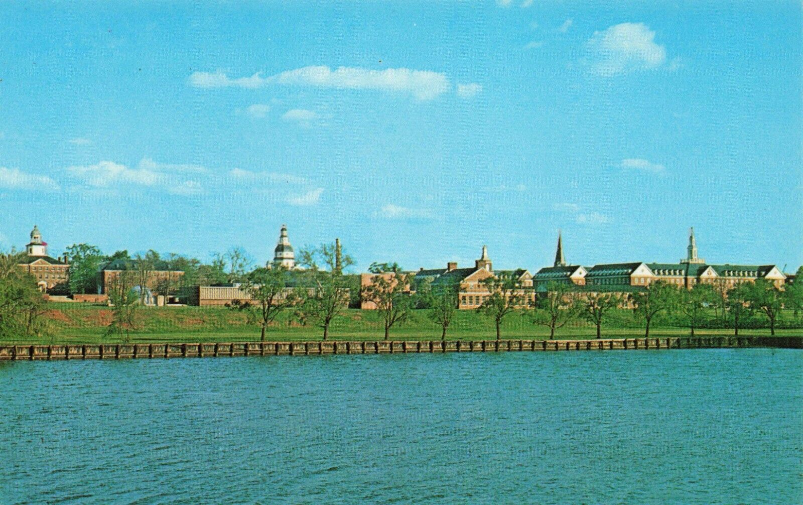 Postcard View of Annapolis as seen from College Creek, Annapolis Maryland MD VTG