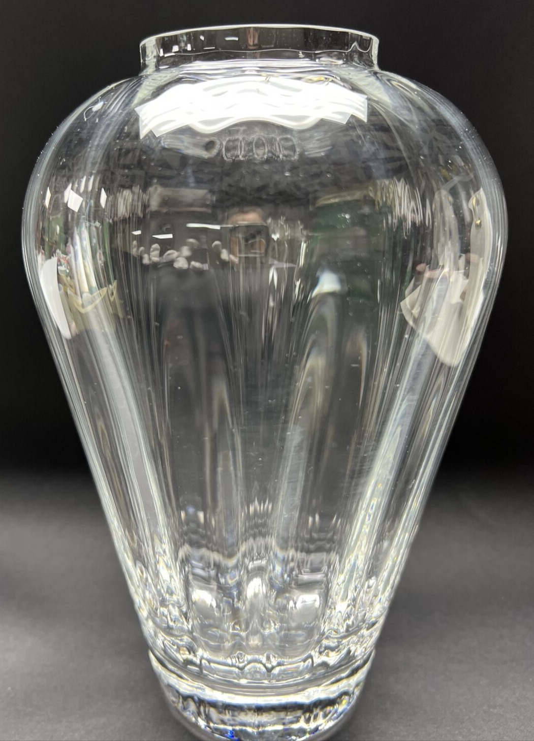 Vintage Lenox Optika Illusion Crystal Vase Optical Signed READ