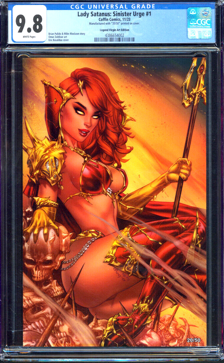 Lady Satanus Sinister Urge #1 Ebas Legend Virgin Edition Coffin CGC 9.8 /50