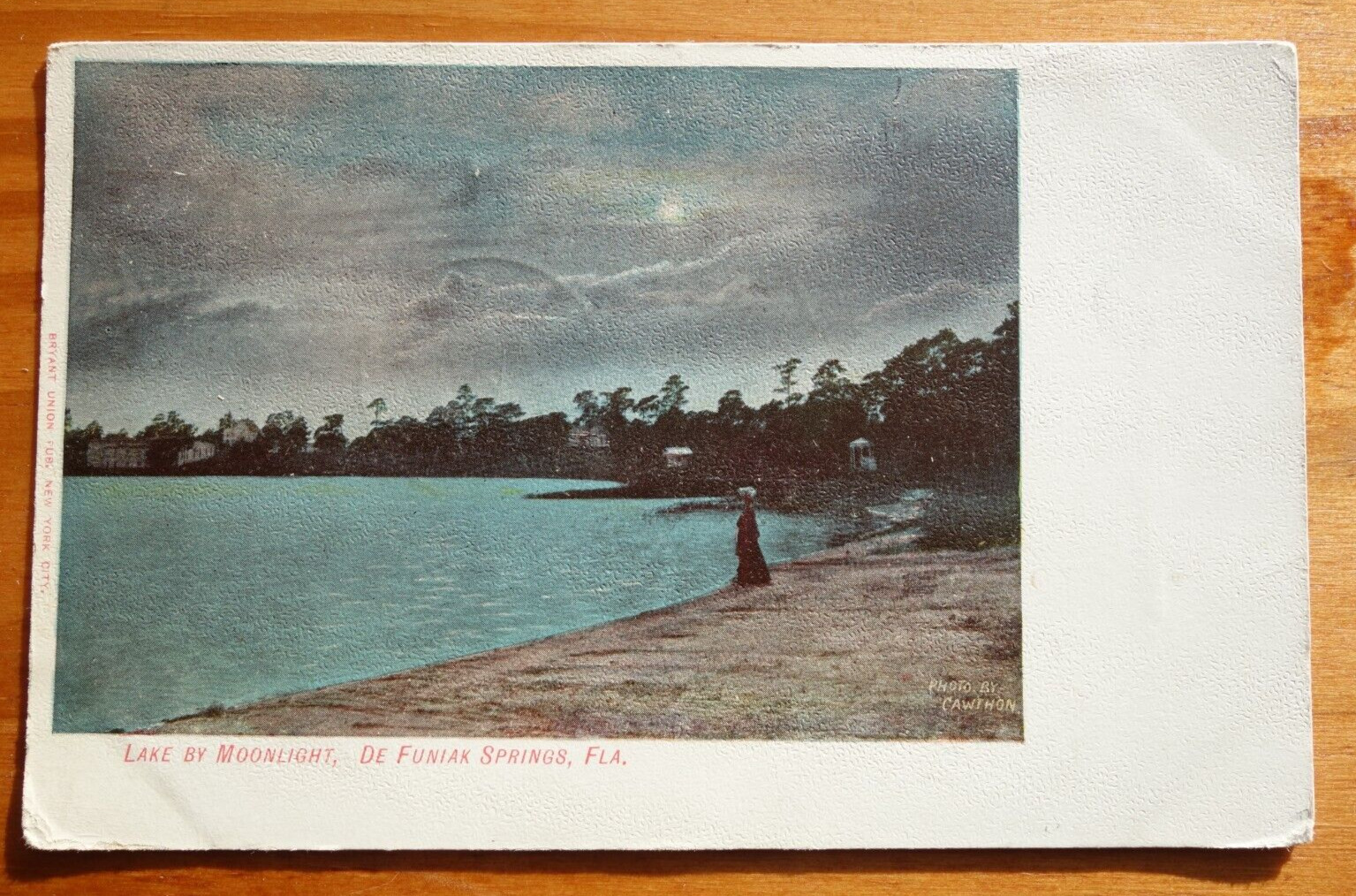 lake by moonlight De Funiak Springs, FL postcard pmk 1908 LUANNA FL DPO rarity 4