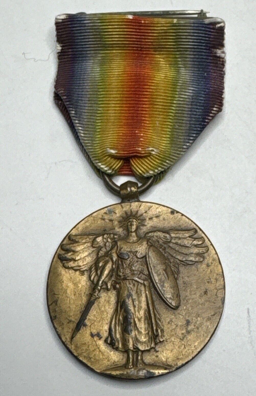 WW1 US Army Victory Medal  & Full Wrap Brooch - WWI