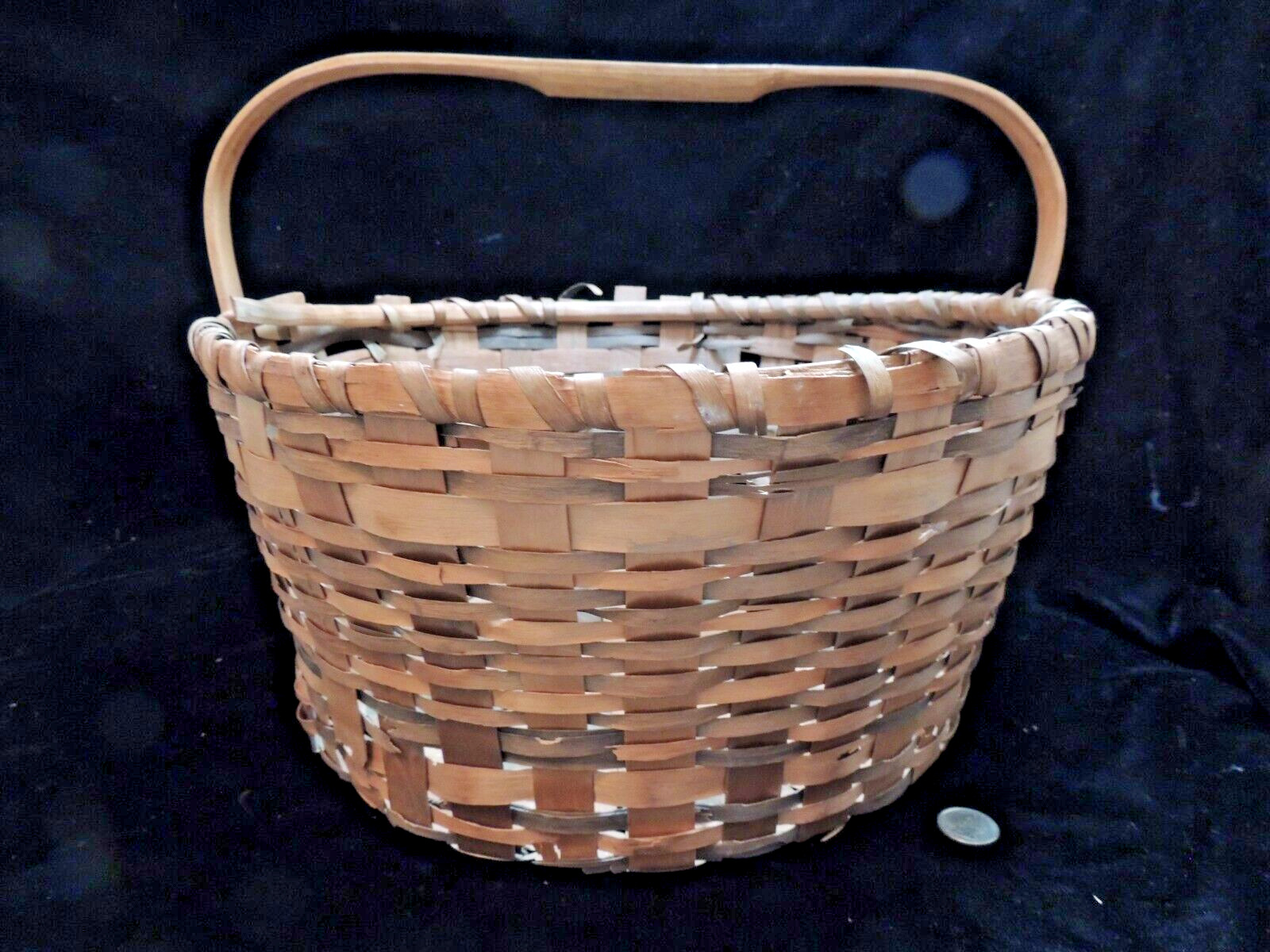 Antique Rare Huge Winnebago Gathering Basket Handle As Is Estate