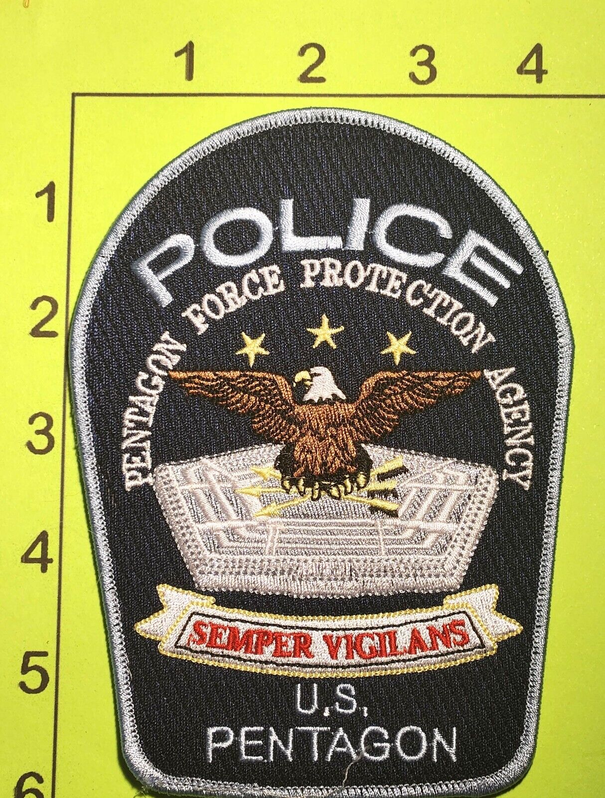 Pentagon Force Protection Vintage Embroidered Sew on Police Shoulder Patch D.C.