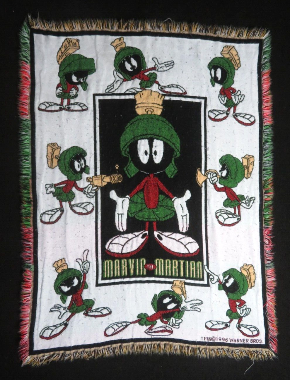 Vintage 1996 Looney Tunes Marvin The Martin Throw Blanket Tapestry 90s Rare