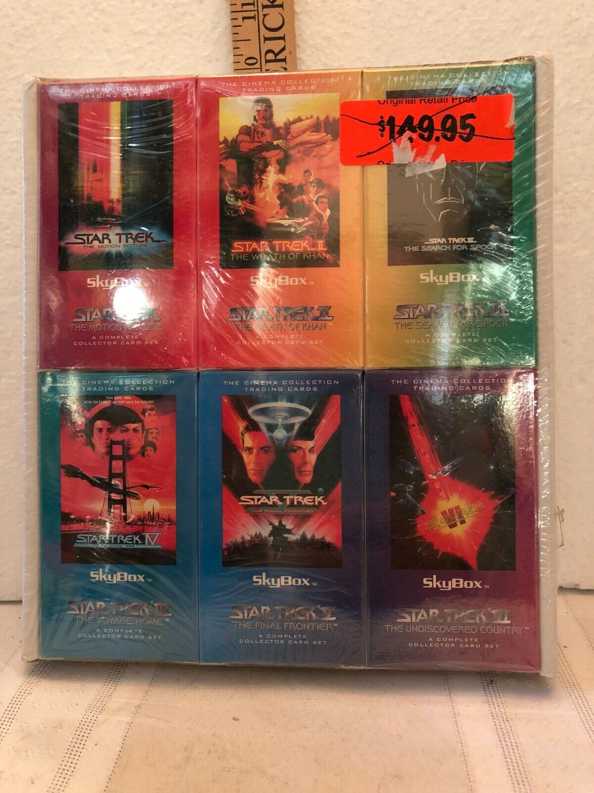 STAR TREX SET OF 6 DIFFERENT MOVIE CARD SETS SEALED IN BOX.