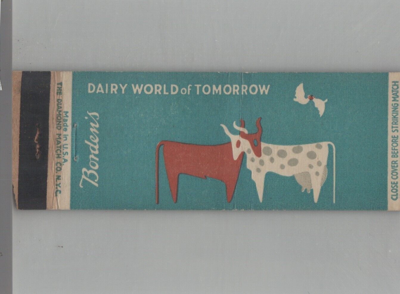 Matchbook Cover Borden's Dairy World Of Tomorrow New York World's Fair