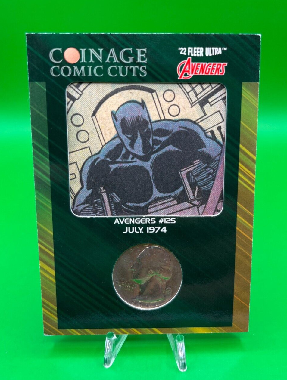 ⚡️❄️ 2022 Fleer Ultra Coin Age Comic Cuts #/25 Black Panther US Quarter 1974