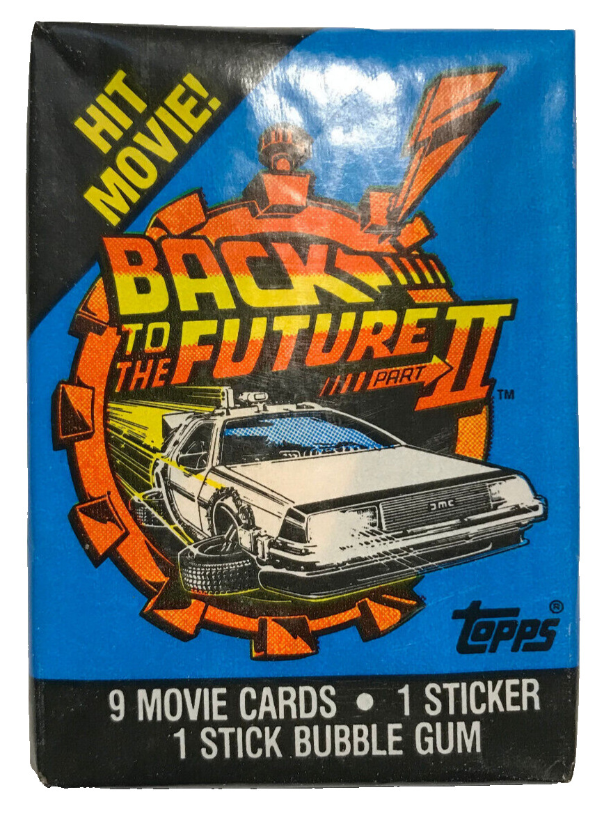 1989 Topps Back To The Future 2 Sealed Wax PACK From Wax Box, 9 Cards, 1 Sticker