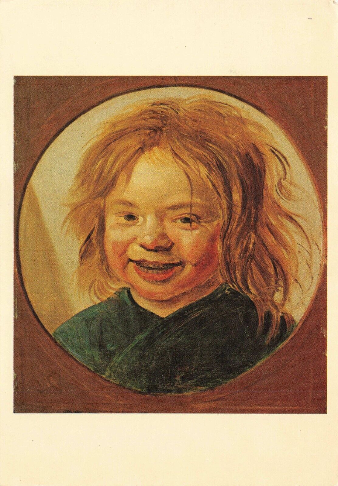 Postcard Laughing Boy, portrait painting by Frans Hals before 1666 Dutch Painter