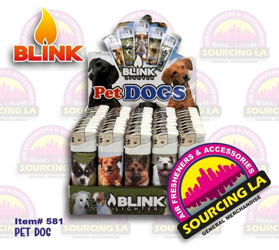 Dog Blink Lighters Assorted Designs - 50 Ct Box