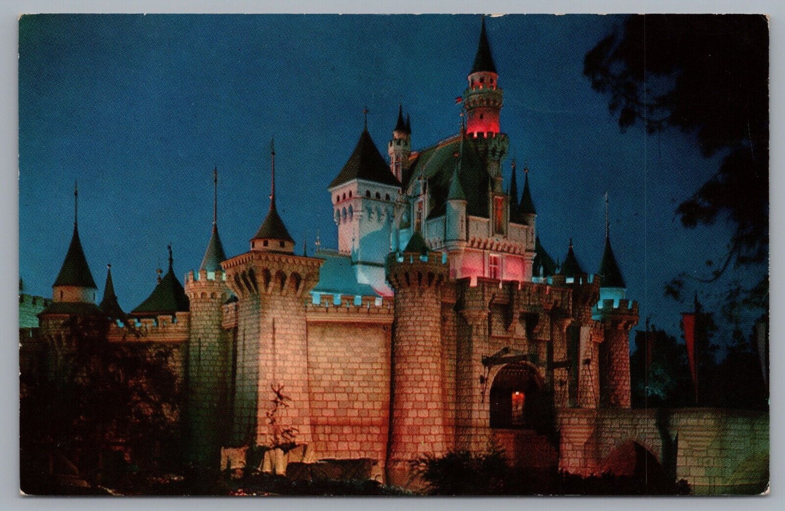 Disneyland Fantasyland Sleeping Beauty Castle Night View Postcard