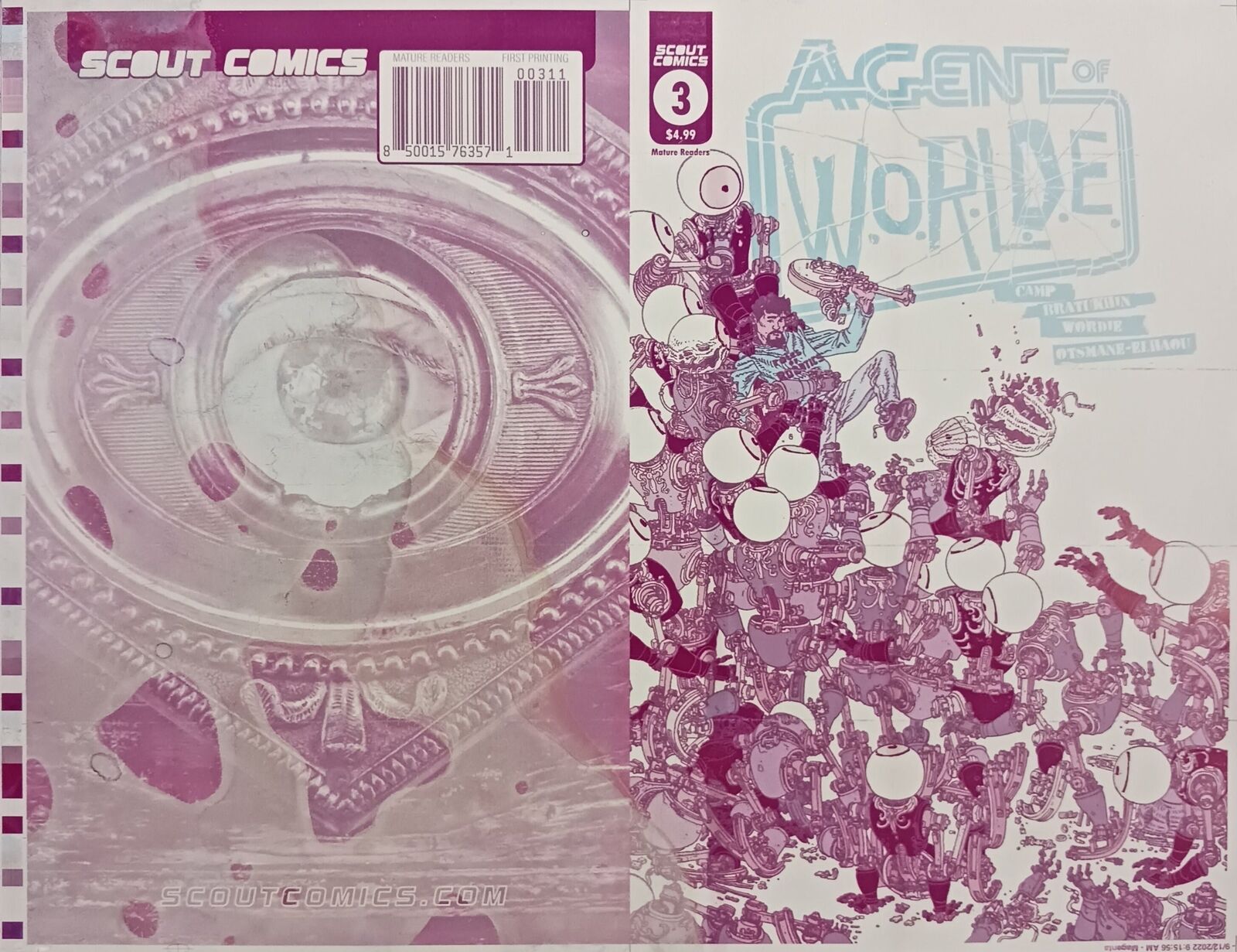 Agent of W.O.R.L.D.E #3 - Cover - Magenta - Comic Printer Plate - PRESSWORKS - F