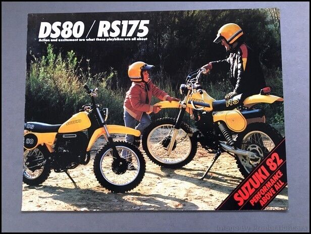 1982 Suzuki DS80 RS175 Motorcycle Dirt Bike Vintage Sales Brochure Folder