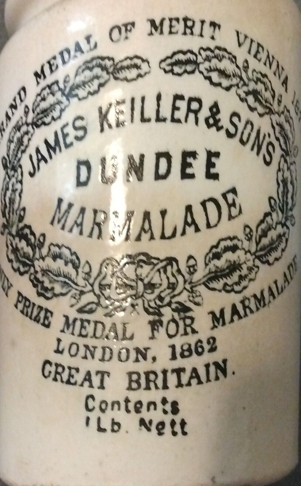 Antique James Keiller & Son Dundee Marmalade Crock Great Britain