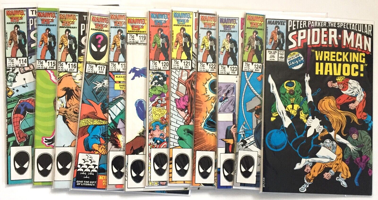 The Spectacular Spiderman Lot Of 12  #’s 114-125   Marvel 1986-87