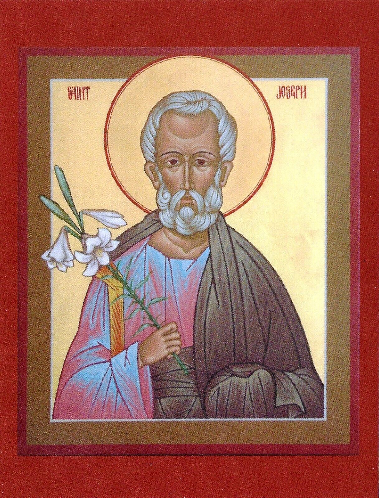 Postcard St Joseph the Betrothed Devotional Prayer Card Icon MINT