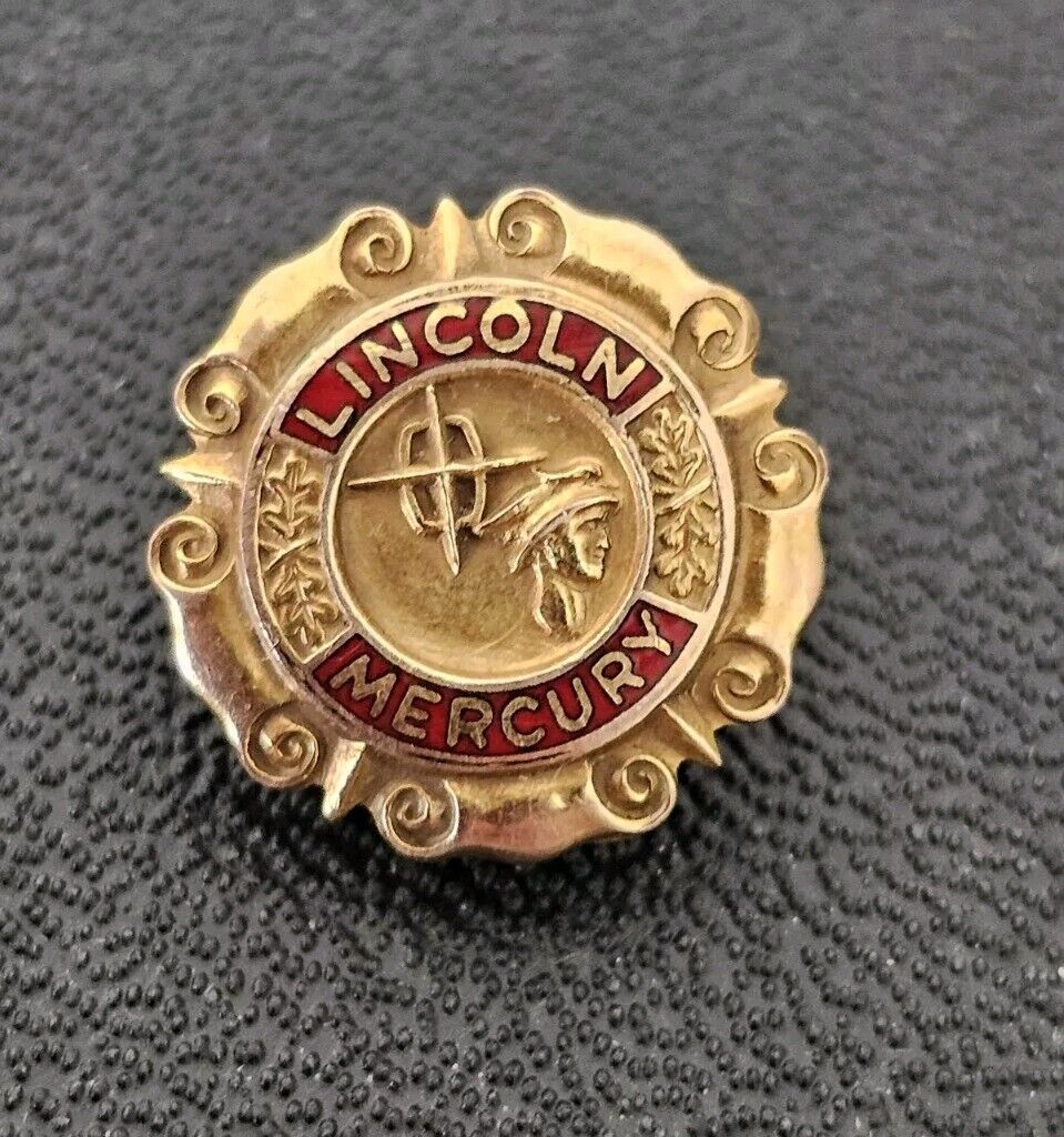 Vintage Lincoln Mercury Loyal Service 10K Gold Filled PIN Automotive Award Badge