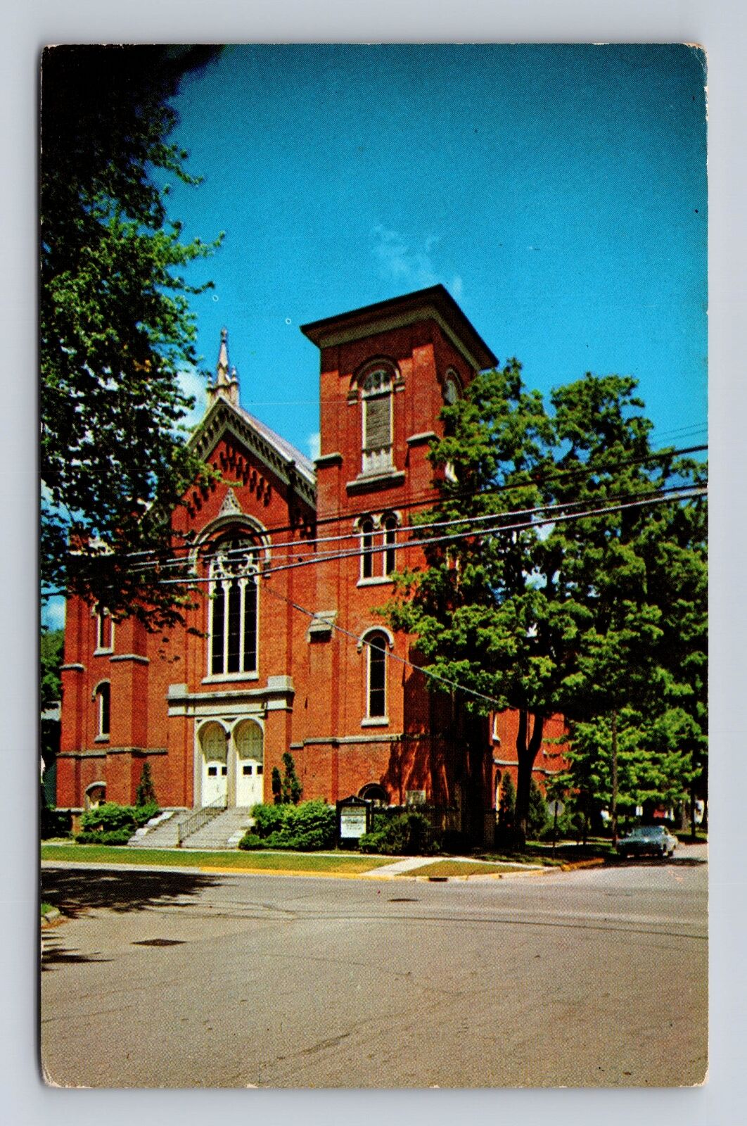 Marshall MI-Michigan, First Presbyterian Church, Antique Vintage Postcard