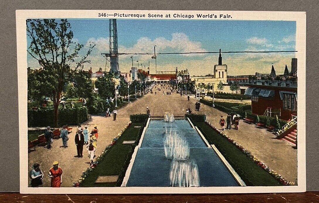 Vintage 1933 Linen Postcard - Picturesque Scene at Chicago World’s Fair 346