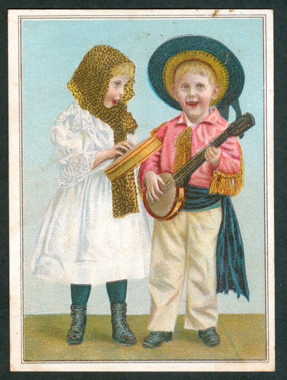 1890s SPANISH Costume LION COFFEE Trading Card YANKEE BOY & GIRL Travelling