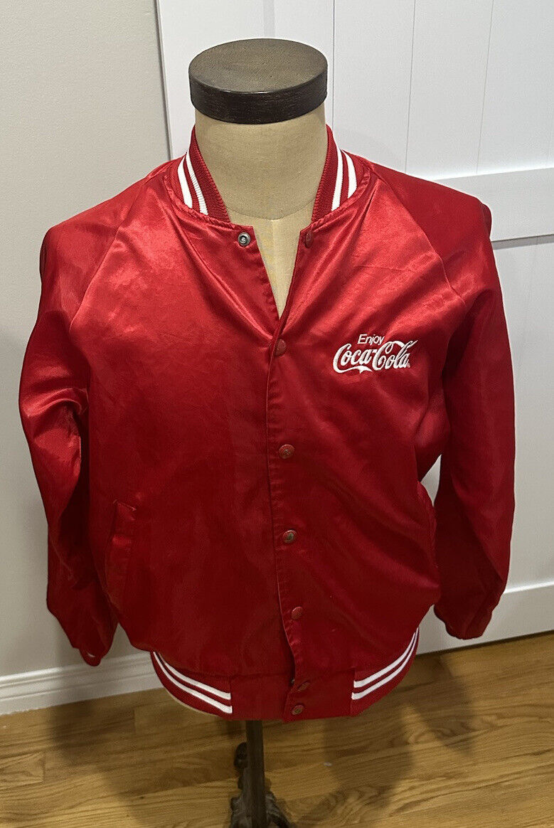 Vintage Enjoy Coca Cola XL  Red Satin Jacket Men's/Adult M