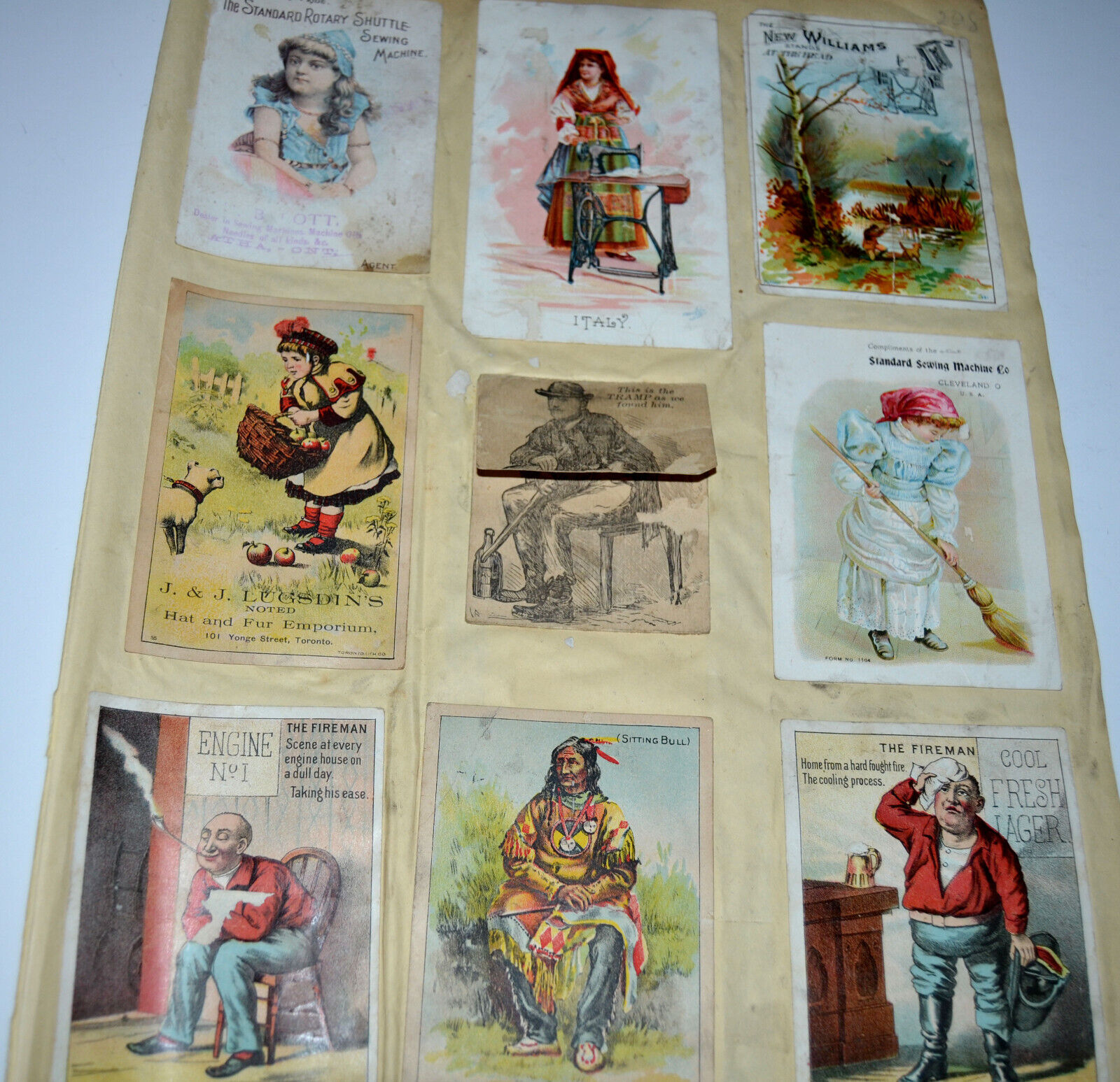 Antique Vintage Lot of Scrap Book pages Die-Cut Old Business cards and more