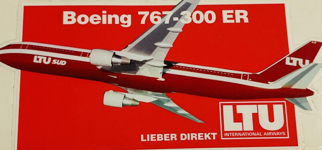 Vintage Rare LTU International Airway Boeing 767-300 Sticker Lufttransport Decal