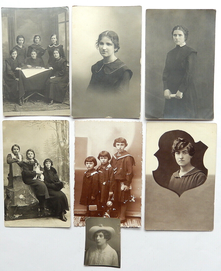 ZAMOSC POLAND  PHOTOS GIRLS STUDENTS LOT JUDAICA 1910\'S-1920\'S 