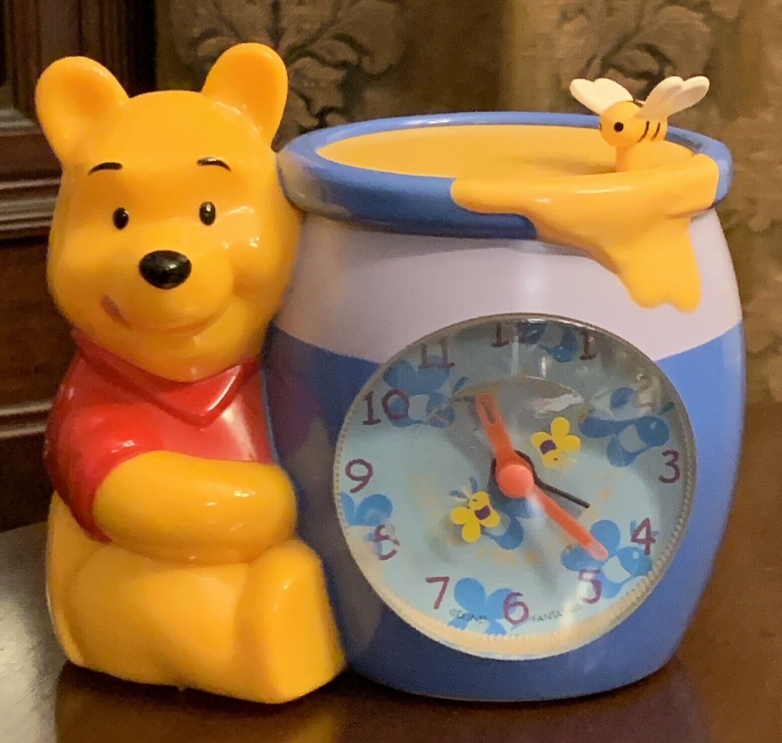 Vintage Disney Fantasma Winnie the Pooh Alarm Clock Analog Battery Works Rare