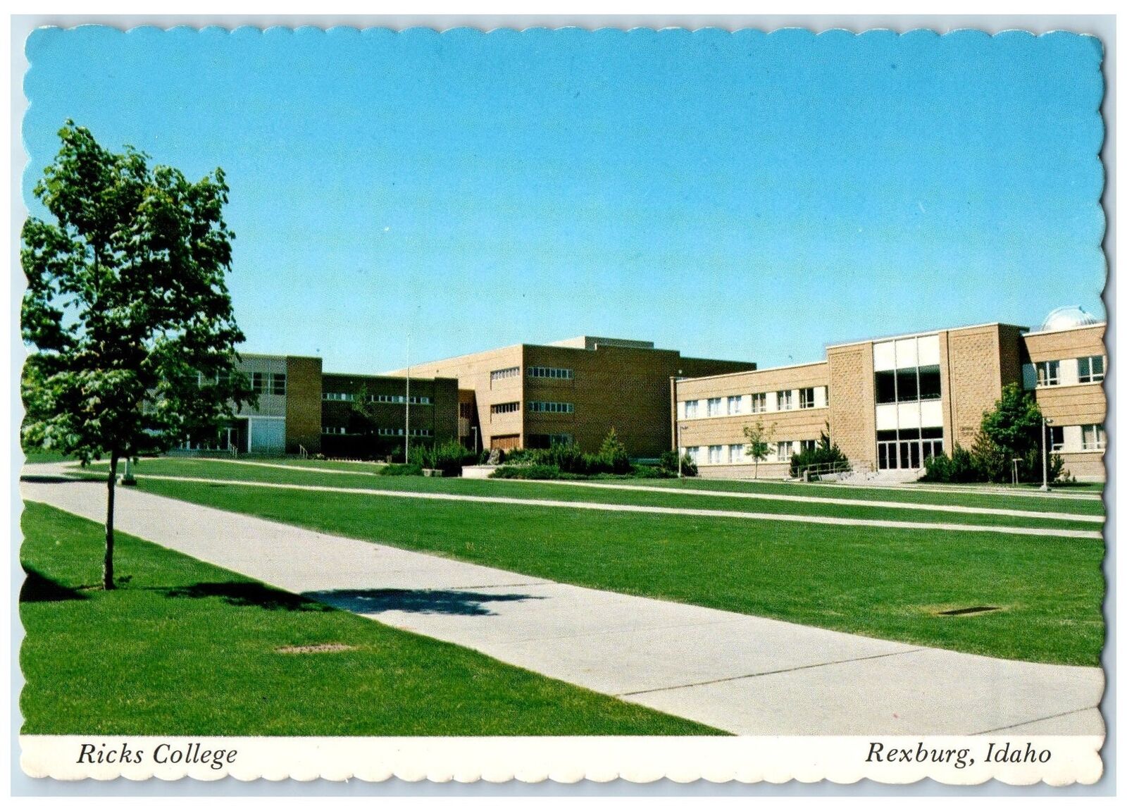 c1960\'s Ricks College View Of Quadrangle Rexburg Indiana ID Unposted Postcard